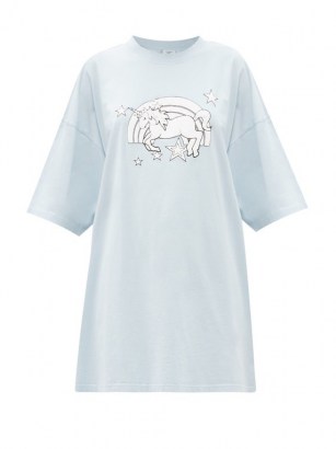 VETEMENTS Magic Unicorn-print cotton-jersey T-shirt / light-blue tee / unicorns on t-shirts