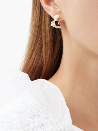 SOPHIE BILLE BRAHE Mary pearl & 14kt gold hoop earrings ~ pearls ~ feminine jewellery