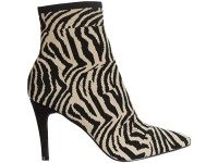 MIA McKinley stretch knit zebra boot ~ animal print stiletto heel boots