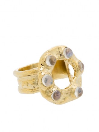 Mondo Mondo moonstone detail ring | textured statement rings | boho jewellery - flipped
