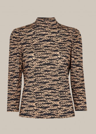 WHISTLES TIGER LEOPARD PRINT HIGH NECK / animal print tops - flipped