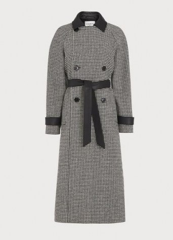 L.K. BENNETT NAVETTA BLACK & WHITE HOUNDSTOOTH COAT ~ checked coats - flipped