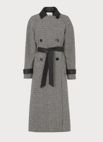 L.K. BENNETT NAVETTA BLACK & WHITE HOUNDSTOOTH COAT ~ checked coats