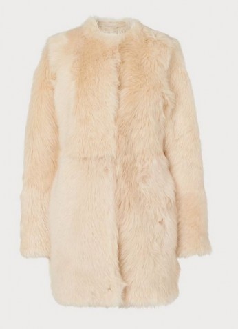 L.K. BENNETT NOOR IVORY SHEEPSKIN COAT ~ luxury winter coats ~ fluffy outerwear