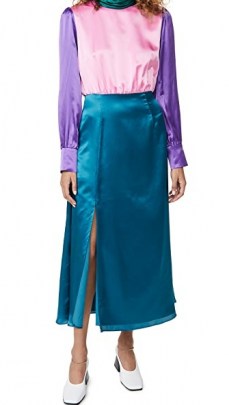 Olivia Rubin Gwen Dress ~ colour block silk satin dresses - flipped