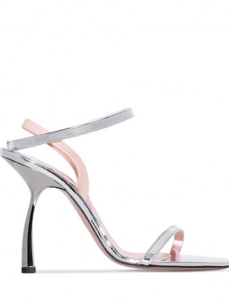 Piferi Fantasia 100mm sandals / metallic silver and blush pink evening heels