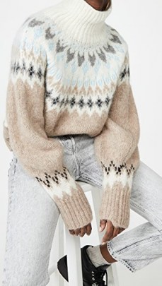 Rag & Bone Fran Turtleneck Sweater | fair isle pattern jumpers | fairisle high neck sweaters - flipped