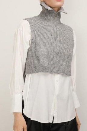 storets Stella Crop Knit Vest And Shirt Set | fashionable knitwear | knitted fashion