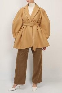 storets Aubrey Structured Puff Sleeve Coat | balloon sleeve coats | exaggerated sleeves | oversized outerwear