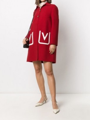 Valentino red V pocket overcoat – vintage style coats