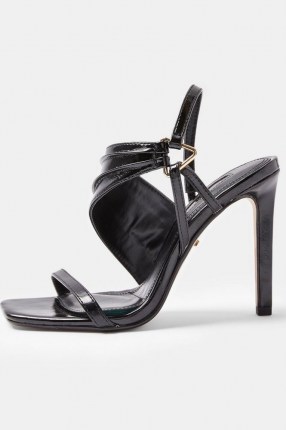 TOPSHOP RENEE Black Ring Heels ~ high heel party sandals - flipped