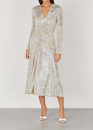 ROTATE BIRGER CHRISTENSEN Sierra sequinned stretch-tulle midi dress – shimmering party dresses – sparkly occasionwear - flipped