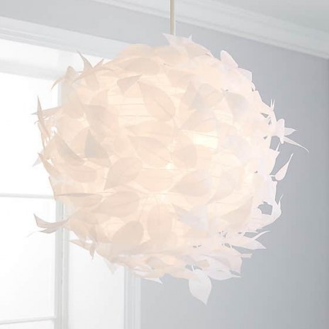 Rowen White Leaf Easy Fit Pendant – intricate, swirling paper design - flipped