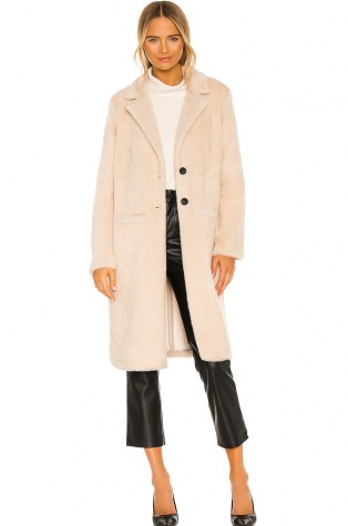 Sanctuary Keep It Cool Faux Fur Duster in Cafe ~ luxe style winter coats