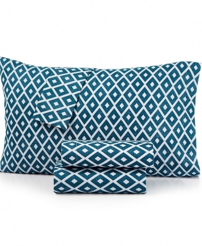 Printed Microfiber Twin 3-Pc Sheet Set, Created for Macy’s - flipped