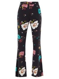 LA DOUBLEJ Saturday Night floral-print flared trousers | retro evening pants | vintage style prints | party flares | glamour