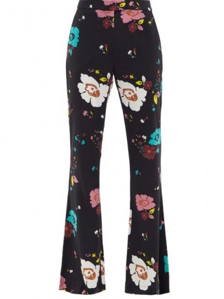LA DOUBLEJ Saturday Night floral-print flared trousers | retro evening pants | vintage style prints | party flares | glamour - flipped