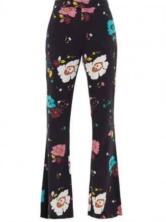 LA DOUBLEJ Saturday Night floral-print flared trousers | retro evening pants | vintage style prints | party flares | glamour