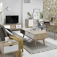 Scandi White Coffee Table – fantastic retro styled unit with a minimalist look and ample storage space