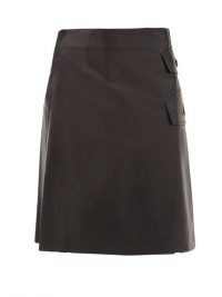 PROENZA SCHOULER Black side-slit leather skirt