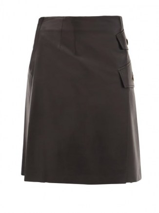 PROENZA SCHOULER Black side-slit leather skirt