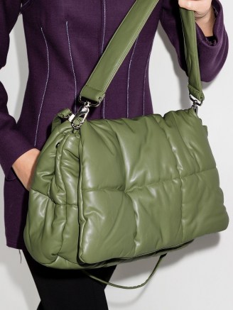 STAND STUDIO Wanda padded shoulder bag in light army green / chunky handbags - flipped