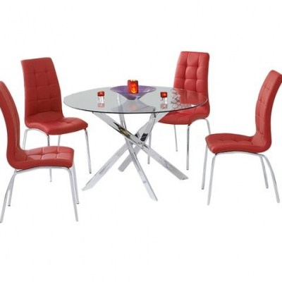 Crovetti Dining Set with 4 Chairs by 17 Stories
