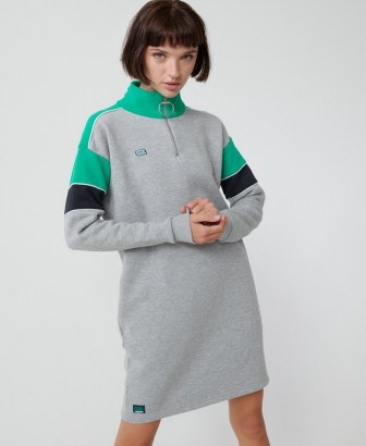 SUPERDRY Panel Zip Sweat Dress ~ high neck sweatshirts dresses ~ casual, comfy and stylish - flipped