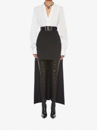 Swallow Tail Skirt | black high low skirts - flipped