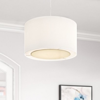 Fabric Drum Pendant Shade by Symple Stuff - flipped