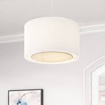 Fabric Drum Pendant Shade by Symple Stuff