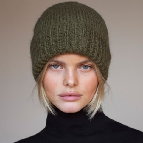 Arctic Fox & Co. The Mohair Beanie In Khaki Green | knitted winter hats | beanies