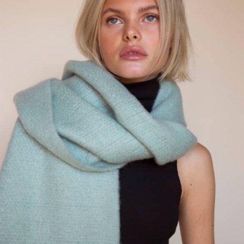 Arctic Fox & Co. The Reykjavik Scarf In Pastel Mint | soft and fluffy scarves - flipped