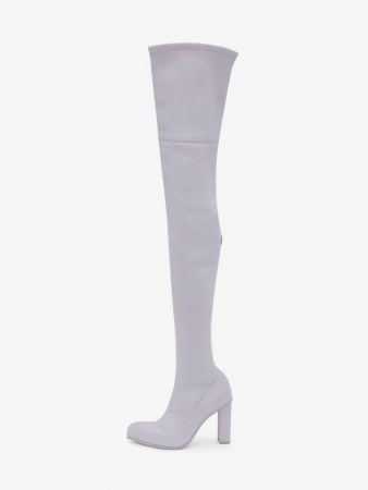 Thigh-High Peak Boot in Lavender - flipped