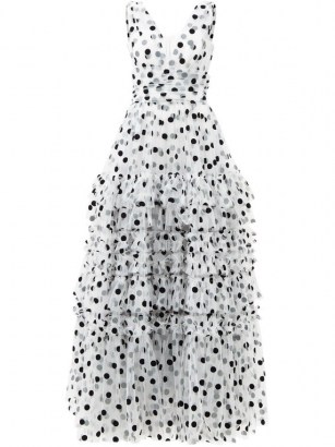 DOLCE & GABBANA Tiered polka-dot tulle gown ~ beautiful Italian event wear ~ feminine gowns - flipped
