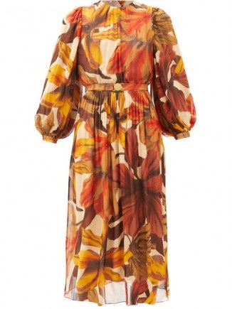 JOHANNA ORTIZ Vida Mia floral-print crepe dress / orange printed dresses / bold prints - flipped