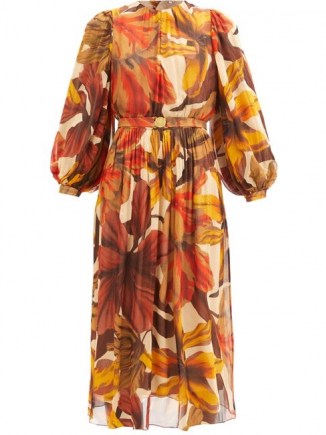 JOHANNA ORTIZ Vida Mia floral-print crepe dress / orange printed dresses / bold prints