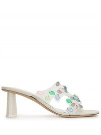 BY FAR crystal-embellished mule sandals / cut out mules