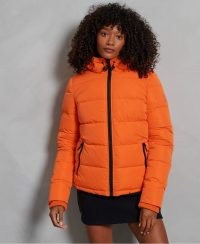 SUPERDRY SPORT Akan Microfibre Padded Jacket ~ bright orange winter jackets