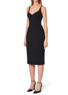 MARC JACOBS Black Double Face Fitted Slip Dress ~ LBD ~ bodycon dresses ~ body contouring eveningwear - flipped