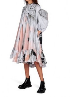 ALEXANDER MCQUEEN Puff Sleeve Poplin dress ~ voluminous dresses ~ balloon sleeves