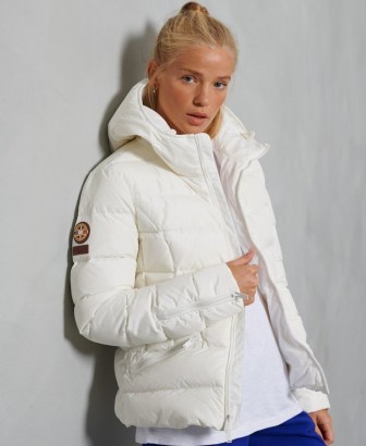 SUPERDRY SPORT Premium Down Luxe Quilt Jacket Winter White ~ casual padded jackets - flipped