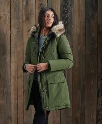 SUPERDRY ORIGINAL & VINTAGE Rookie Down Parka Coat ~ casual winter coats ~ classic green parkas