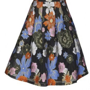 STINE GOYA Thea Organza skirt ~ flared floral print skirts ~ romantic and feminine fashion - flipped