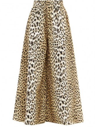 MARTA FERRI X Pierre Frey Animalier leopard cotton culottes ~ animal print wide leg trousers - flipped