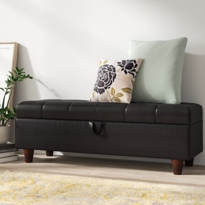 Norfolk Faux Leather Storage Bench by Zipcode Design - flipped