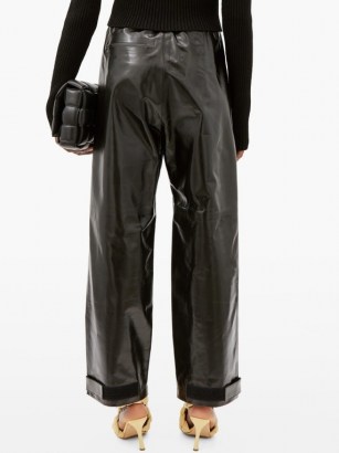 BOTTEGA VENETA Adjustable-cuff leather trousers - flipped