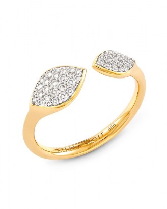 KENDRA SCOTT Adrian 14k Yellow Gold Open Ring In White Diamond | rings | jewelry | fine jewellery | diamonds