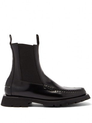 HEREU Alda Sport leather boots / black chelsea / loafer boot - flipped