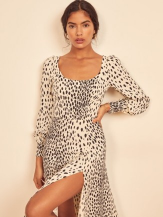 Reformation Alessi Dress in Cheetah | thigh high slit animal print dresses